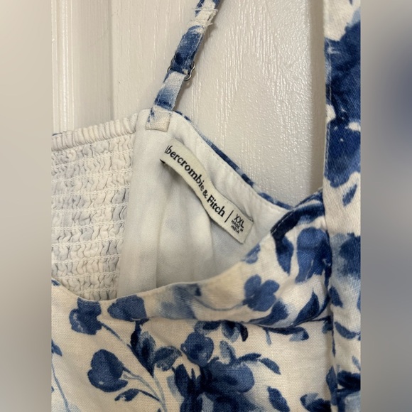 Abercrombie & Fitch Blue Floral Linen Blend Mini Dress - Size XXL - Picture 4 of 11